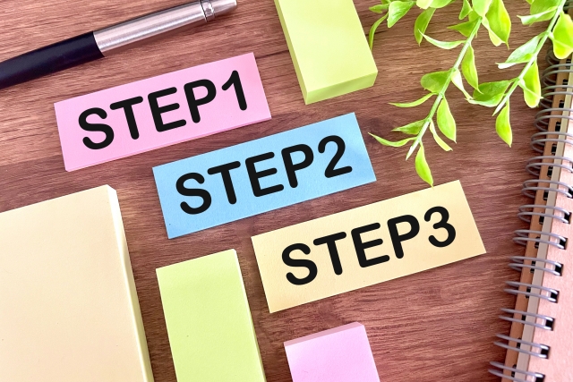STEPと書かれた付箋