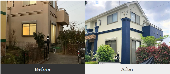 白い外壁の戸建て住宅